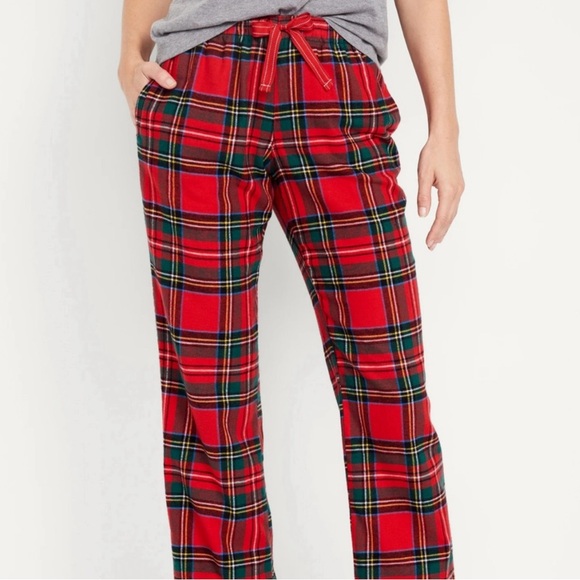Old Navy Red Tartan Flannel Pants Holiday Women Size Small New With Tags - Picture 3 of 3